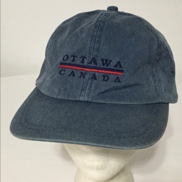 𝅺vtg OTTAWA CANADA DENIM BLUE adult Hat Cap NEW! - Picture 3 of 6
